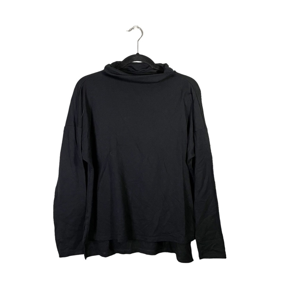 Joy Lab Black Mock Neck stretchy Loose Fit Long Sleeve Athleisure Top Size Small